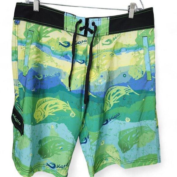 Mojo Gear Fishing Performance Board Shorts Swim Trunk Men Sz 36 - Picture 15 of 16